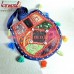 Oval Shape Patchworking Banjara Bag with Neon Color Fabric