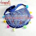 Super Cool Denim Shoulder Bag - Oval Shaped Bag with Mirror Working - Banjara Gypsy Shoulder Bag