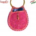 Vintage Style Banjara Bag with Cane Handle - Pink Color Mirror Work Shopping Bag