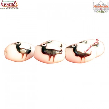White Flamingo - Handmade Lampworking Glass Beads