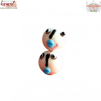 White Roller - Handmade Glass Beads