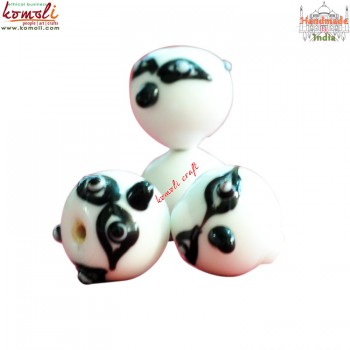 White Jocker -Handmade Glass Beads