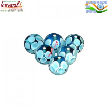 Aqua Ball - Designer Handmade Glass Beads - Custom Color Options