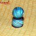 Aqua Swrils - Handmade Glass Beads