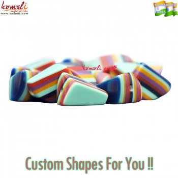 Multicolor Layered Pebble - Handmade Resin Beads Jewelry Making Crafting Supplies