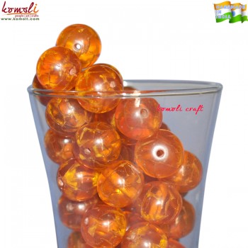 Orange Crackle - Handmade Jewellery Making Crafting Supplies Resin Beads