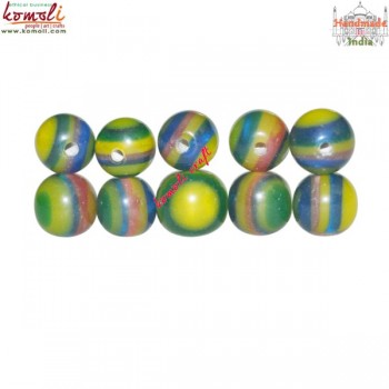 Green Base Round Multi Layered - Resin Beads