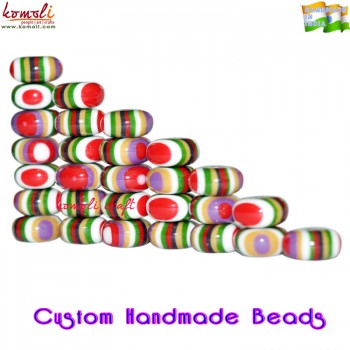 Multicolored Red Base Flat - Handmade Crafting Supplies Resin Beads