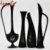 One Two Three Four - Quadra Tiny Vases - Black Metal Bidri Working Silver Inlaid