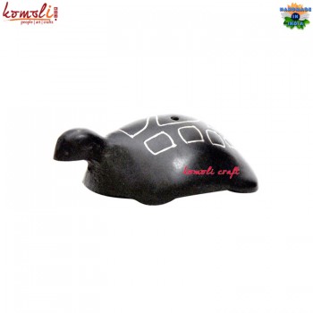Kachua Incense Holder - Black Metal Hand Crafted Tortoise Figurine