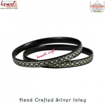 Fireworks - Silver Engraved Bangle Bidri Art