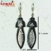 Leafy Handmade Black Metal Ear Ring Bidri Craft