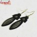 Leafy Handmade Black Metal Ear Ring Bidri Craft