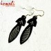 Leafy Handmade Black Metal Ear Ring Bidri Craft