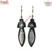 Leafy Handmade Black Metal Ear Ring Bidri Craft