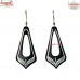 Glittering Rhombus Ear Rings Black Metal Bidri Earrings