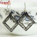 Dazzling Diamond Black Metal Silver Inlay Earrings