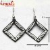 Dazzling Diamond Black Metal Silver Inlay Earrings