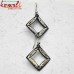 Dazzling Diamond Black Metal Silver Inlay Earrings