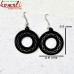 Black Twitch Silver Inlay Engraved Earring Bidri Handicraft