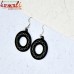 Black Twitch Silver Inlay Engraved Earring Bidri Handicraft