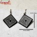 Diamond-in-Diamond Metal Inlay Work Bidri Earrings