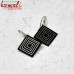 Diamond-in-Diamond Metal Inlay Work Bidri Earrings