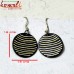 Circular Water Waves Earrings Bidriware Silver Inlay Black Metal Jewellery