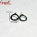 Black Metal Silver Inlay Ring Earrings  (Small)