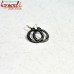 Black Metal Silver Inlay Ring Earrings  (Small)