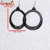 Bidri Black Metal Silver Inlay Ring Earrings (Big)