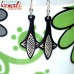 Grapnel Anchor Black Metal Bidri Art Silver Inlay Earrings