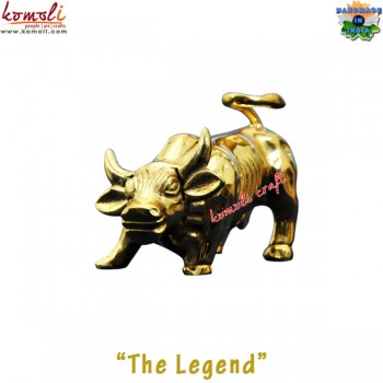 The Symbol of Wealth & Prosperity - Brass Replica of Wall Street Bull - Golden