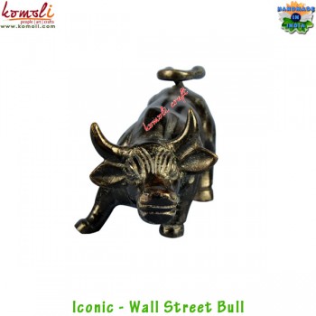 The Symbol of Wealth & Prosperity - Brass Replica of Wall Street Bull - Brown