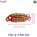 Red Dancing Ghungroo Pad, Large 3 lines brass bells ghungroo anklet bells