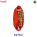 Red Dancing Ghungroo Pad, Large 3 lines brass bells ghungroo anklet bells