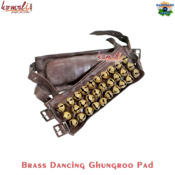 Brass Dancing Ghungroo Pad on Leather, Musical Jingle Bells, Anklet Bells