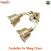 Sheshnag Brass Handle Bell, Unique Twin Pooja Bells, Golden Solid Brass Spiritual Bells