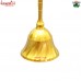 Golden Polished Brass Pooja Hand Bell For Home Temple Decoration