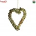 Cluster of Golden Jingle Bells - Metal Heart Shape Christmas Ornaments, Gifts, Decoration