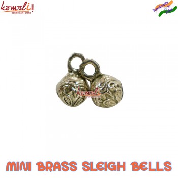 Carved Leaf Design Miniature Sleigh Bells Brass Ghungroo