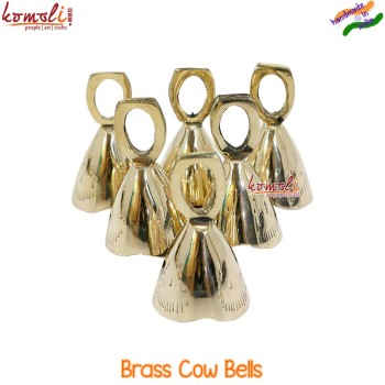 Brass Cow Bells, Handmade Meditation Melodious Brass Bells for Home and Garden Decor