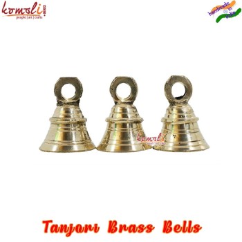 Indian Temple Brass Bells, Small Tanjori Brass Bells,