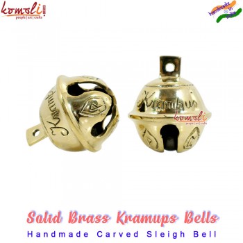 Brass Gold Krampus Sleigh Bell Lound Sound Indian Bells