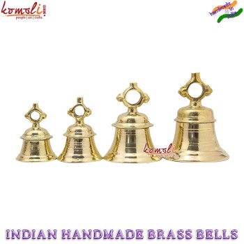 Indian Temple Hanging Bells, Many Sizes of Golden Brass Bells