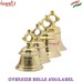 Indian Temple Hanging Bells, Many Sizes of Golden Brass Bells