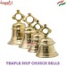 Indian Temple Hanging Bells, Many Sizes of Golden Brass Bells