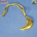 Moon Shape 3D Brass Metal Shiny Golden Christmas Ornaments Decoration Ornaments