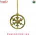 Golden Snowflakes Flat Metal Brass Christmas Tree Ornaments Decorations