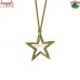 Small Golden Flat Star Ornament -  Custom Brass Metal Christmas Decoration